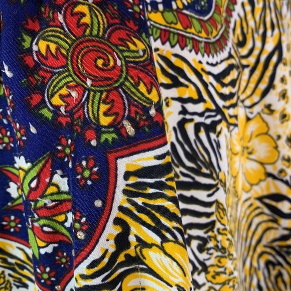 Santé classics vintage one size mixed print kimono kaftan floral zebra paisley - Picture 3 of 8